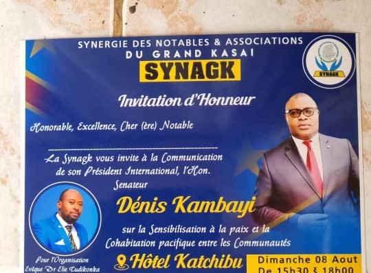 Kasaï oriental :Dans une salle de l’hôtel KATSHIBU comble que la synergie des notables du grand Kasaï SYNAGK a eu un comité pour la province du Kasaï oriental.