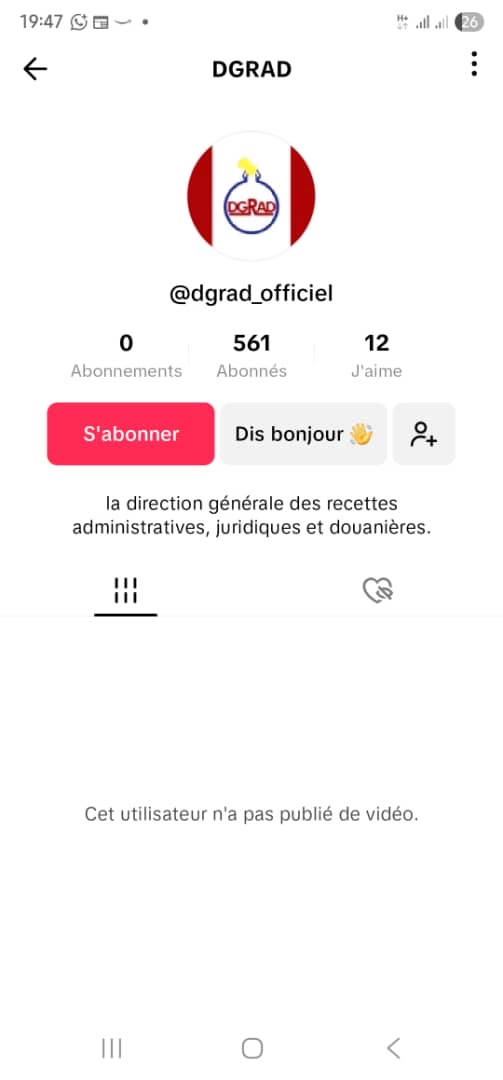Un faux compte Tic Toc au nom de la DGRAD