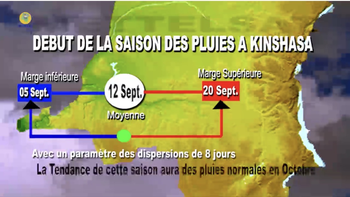 Saison des pluies en RDC : La METTELSAT dévoile les dates de début pour Kinshasa, le Kongo-Central et le Grand Bandundu