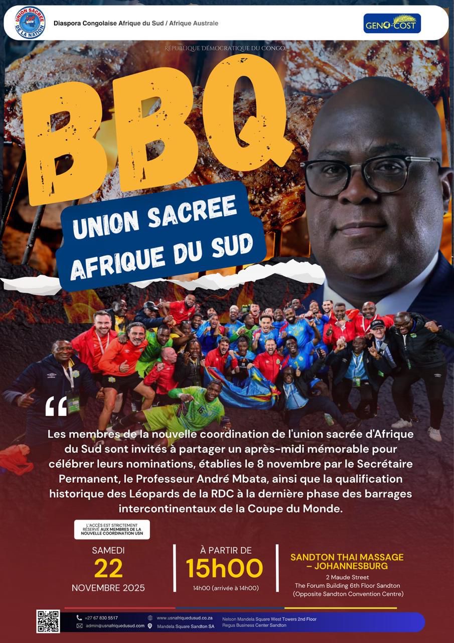 Afrique du Sud : la nouvelle coordination de l’Union Sacrée convoquée pour une rencontre de célébration et de remerciements au Chef de l’État