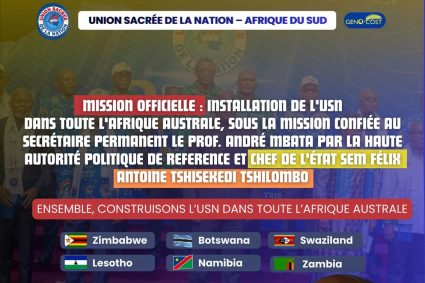 Afrique australe : mandaté par le Président de la République à travers le Secrétaire Permanent, le Révérend Thomas Kamwend chargé d’implanter l’Union Sacrée dans six pays