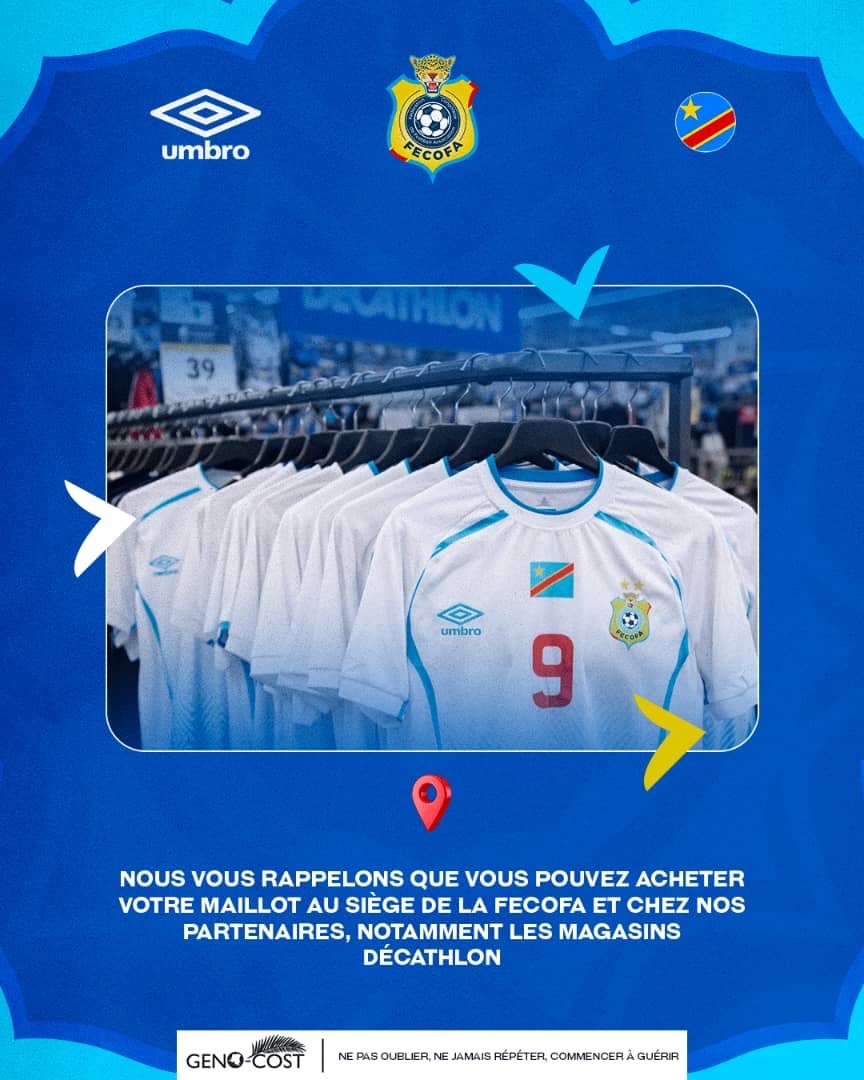 Maillot officiel des Léopards : la FECOFA appelle les supporters à choisir l’original, déjà disponible