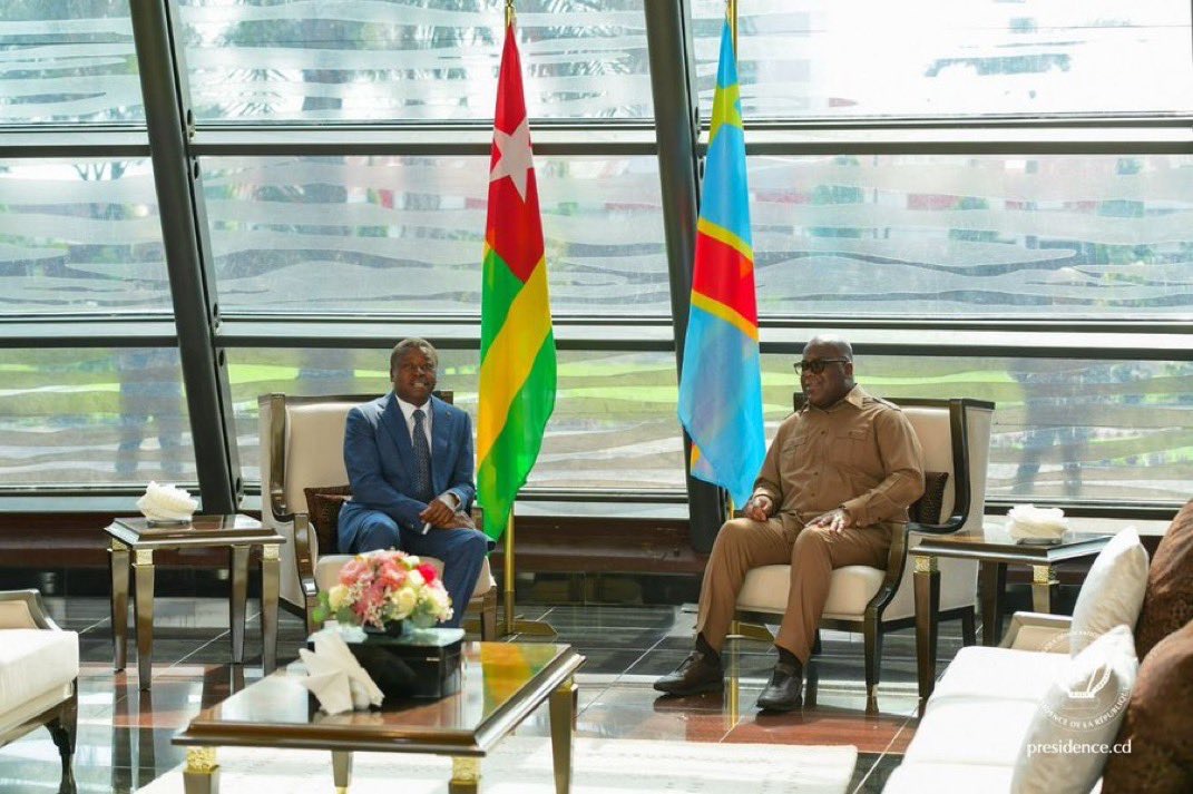 RDC-Togo : Sécurité dans l’Est et coopération bilatérale au cœur des échanges Tshisekedi–Gnassingbé