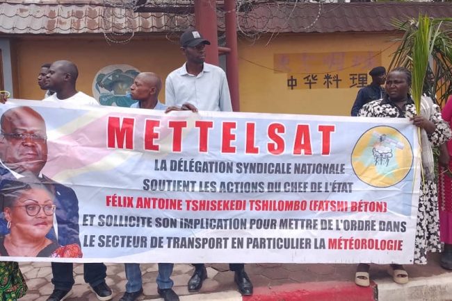 SIT IN DES TRAVAILLEURS DE LA METEO NATIONALE CHEZ JEAN PIERRE BEMBA