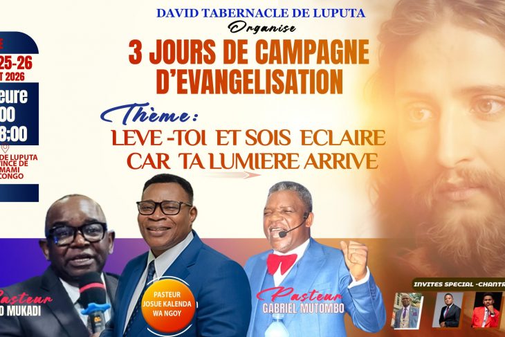 Lomami—Luputa : David Tabernacle annonce trois jours de visitation spirituelle à l&rsquo;occasion de ses 44 ans d&rsquo;existence