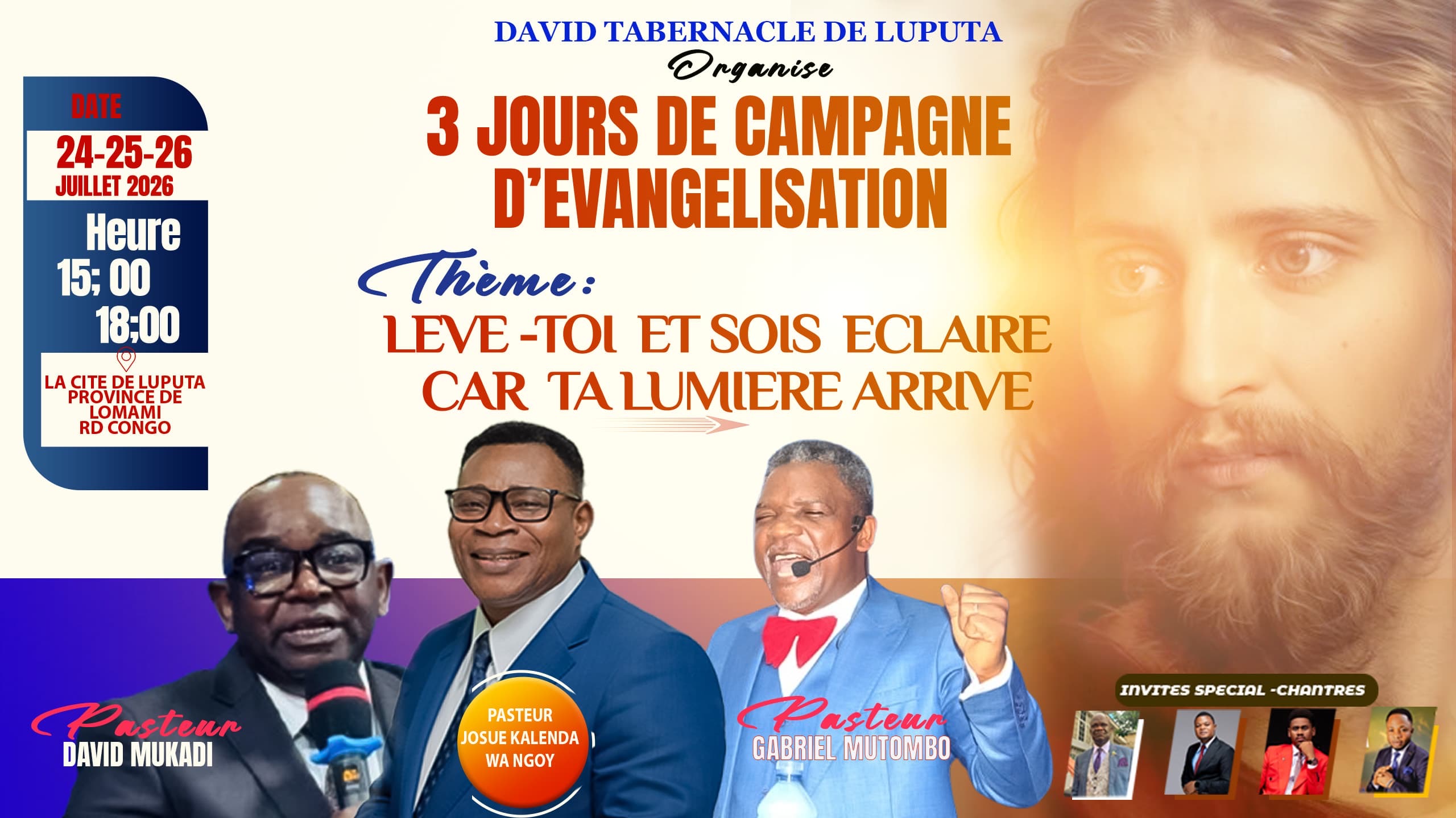 Lomami—Luputa : David Tabernacle annonce trois jours de visitation spirituelle à l&rsquo;occasion de ses 44 ans d&rsquo;existence